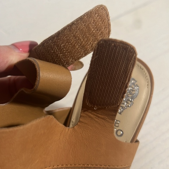 Vince Camuto Tan Open Cutout Toe Heel Sandles  Size 8W - Picture 8 of 8